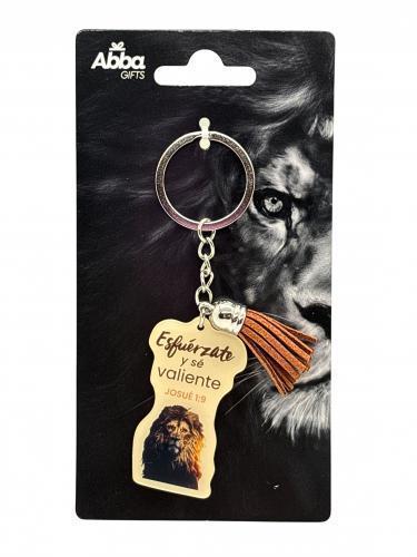 Llavero Acrílico con Tassel "Esfuérzate y sé valiente" Josué 1:9