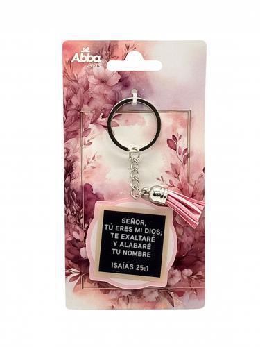 Llavero Acrílico con Tassel "Señor, tú eres mi Dios; te exaltaré y alabaré tu no