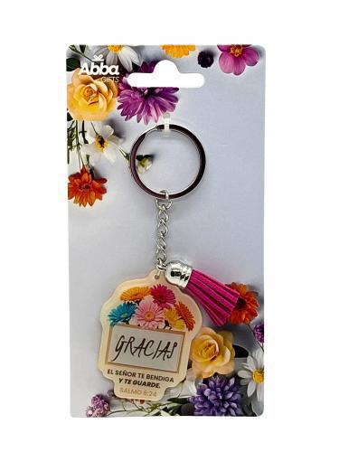 Llavero Acrílico con Tassel "Gracias, el Señor te bendiga y te guarde" Números 6