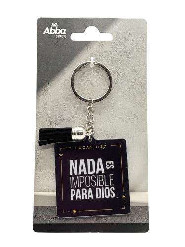 Llavero Acrílico con Tassel "Nada es imposible para Dios" Lucas 1:37