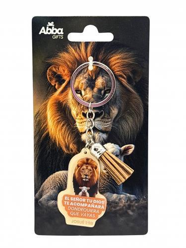 >Acrylic Keychain with Tassel "The Lord your God will be with you" Joshua 1:9