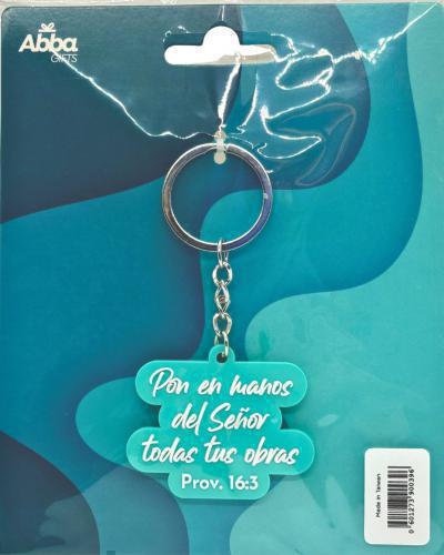 Rubber Keychain - Put All Your Works in the Lord's Hands