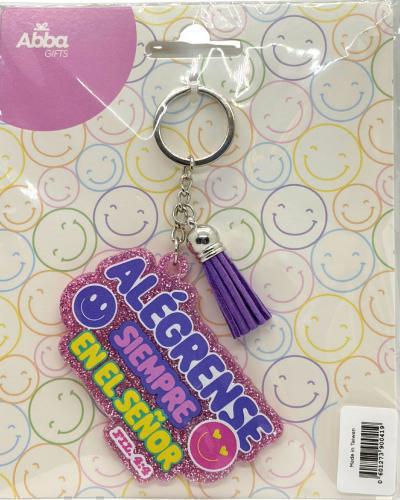 Llavero de Acrilico con Glitter - Alegrense