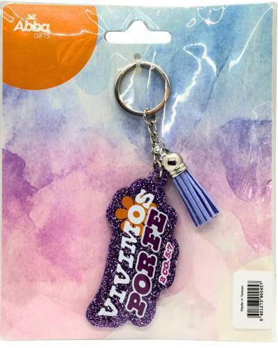 Glitter Acrylic Keychain - We Live by Faith