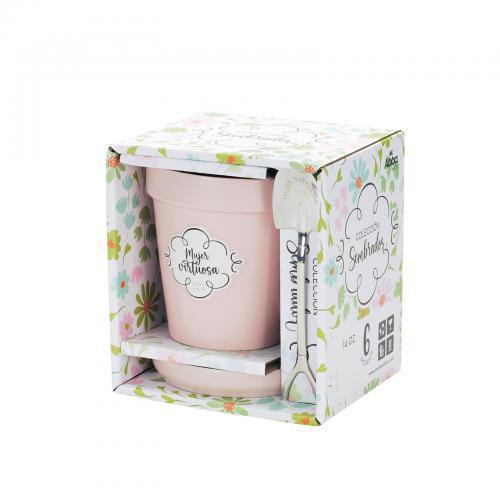 Taza de 14oz en forma de maceta, Colección Sembrador - “Mujer virtuosa”