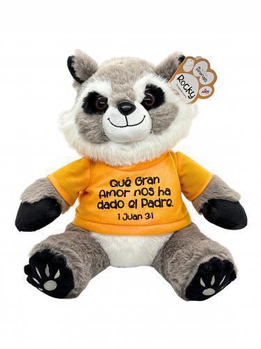 Peluche Cristiano Colección Blessings - Rocky "El Mapache Risueño"