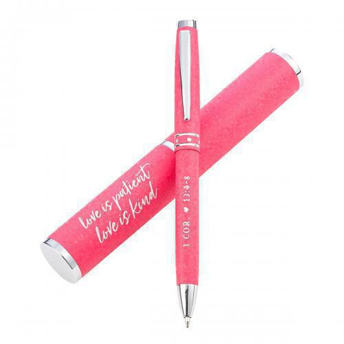 Boligrafo Para Regalo "Love is patient, love is kind", con Texto Biblico de 1 C
