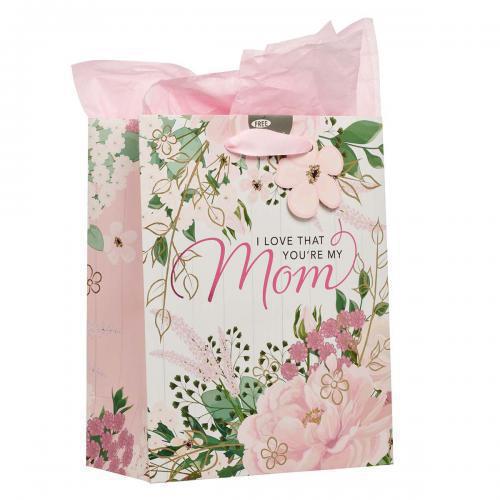 "I Love That You're My Mom" Medium Gift Bag with Tissue Paper