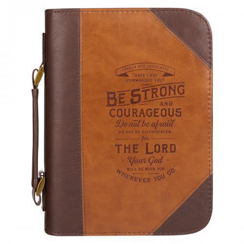 Forro para Biblia imitacion Piel, Tamaño Extra Grande " Do not Afraid" Duo tono
