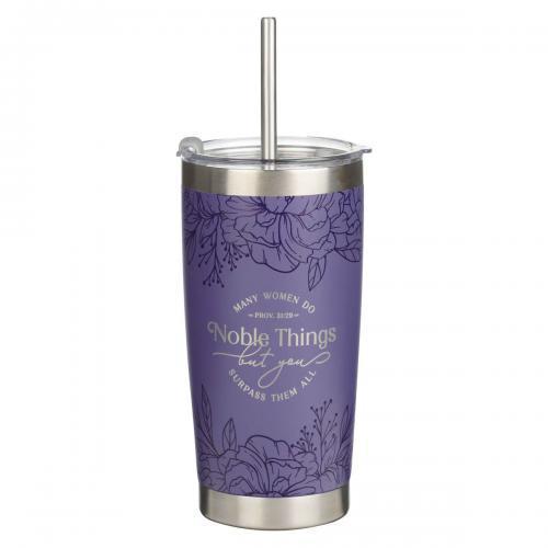 Thermal Tumbler - Noble Things Lavender Floral - Proverbs 31:29