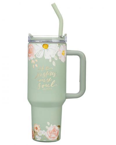 Stainless Steel Tumbler – He Restores My Soul 40 oz