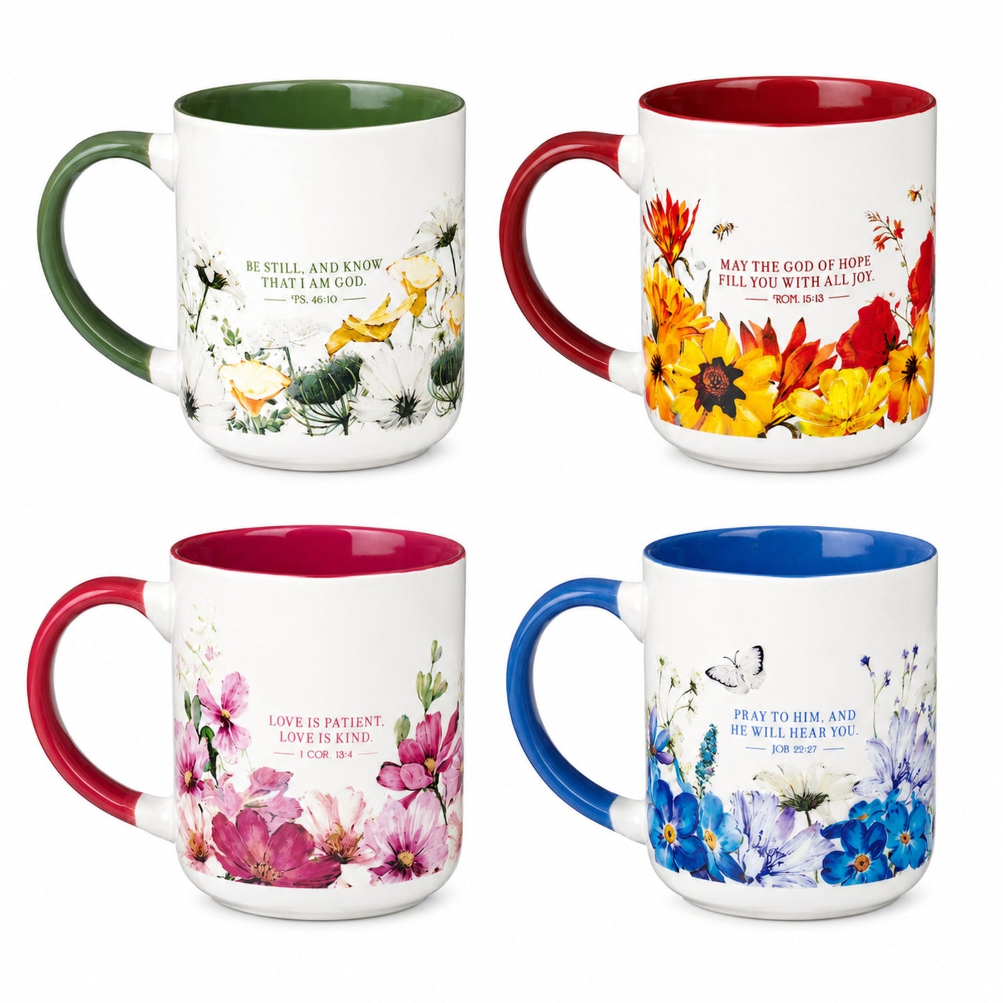 Set de 4 Tazas de Cerámica 12 onzas - Anchored in Christ