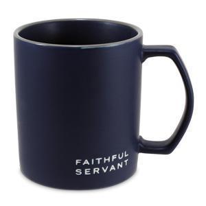 Taza de ceramica; "Faithful Servant" color Azul Marino" 18 Oz