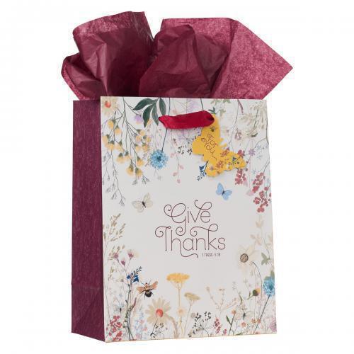 Medium Gift Bag: Give Thanks 1 Thes 5:18