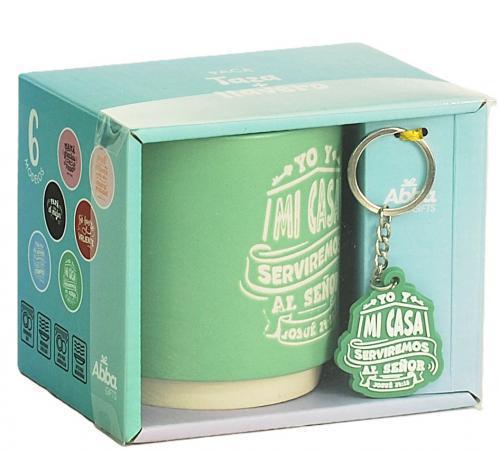 Paquete con Taza de 14oz y Llavero de caucho - Llavero Yo Y Mi Casa