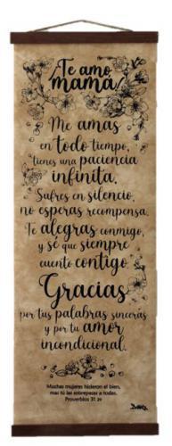 Pergamino de cuero sintetico: Te Amo Mama Proverbios 31.29