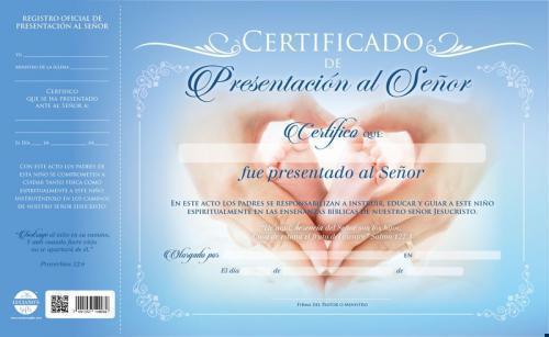 Certificado para Presentacion de Niño , Tono Azul, Paquete de 20 unidades