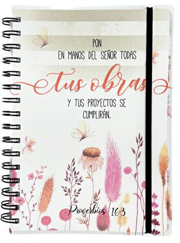 Libreta transparente con aspiral, Colección Primavera. Tus obras