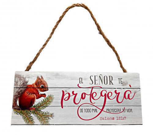 Cuadro Decorativo MDF con cordel. El Señor te protegerá