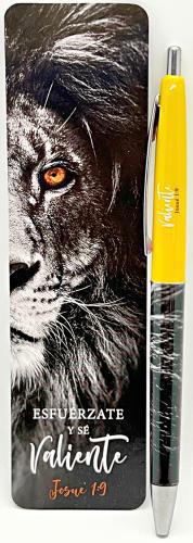 Pen with bookmark - Be Strong and Courageous Josh 1:9