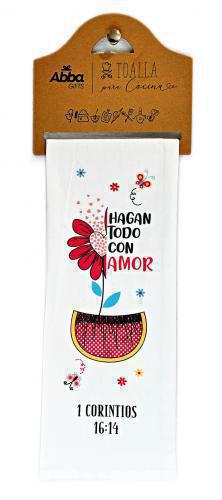 Kitchen napkin towel - Love 1 Corinthians 16:14