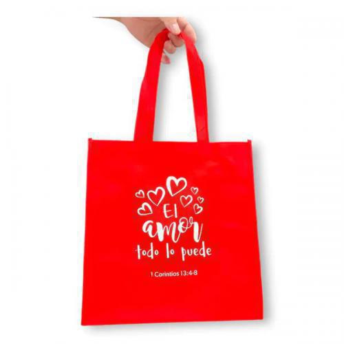 Bolsa para Regalo, Color Rojo con versiculo