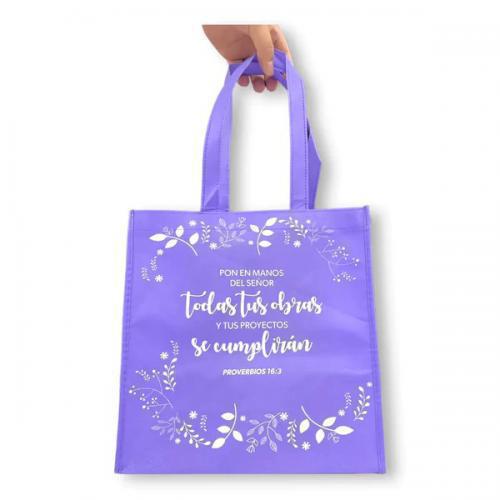 Bolsa para Regalo, Color Lila con versiculo