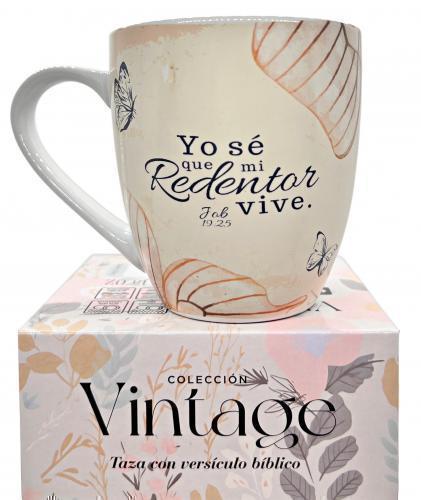 Taza Coleccion Vintage; Yo sé que mi redentor vive, 15oz