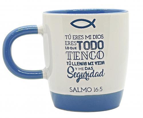 Taza de Ceramica, coleccion elemental - Tu Eres Mi Dios, Salmo 16:5
