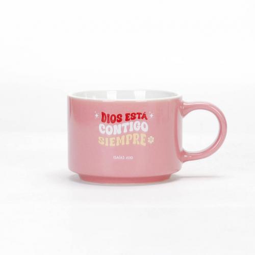 Taza Con Llavero, Coleccion Primor - Dios Esta Contigo Siempre