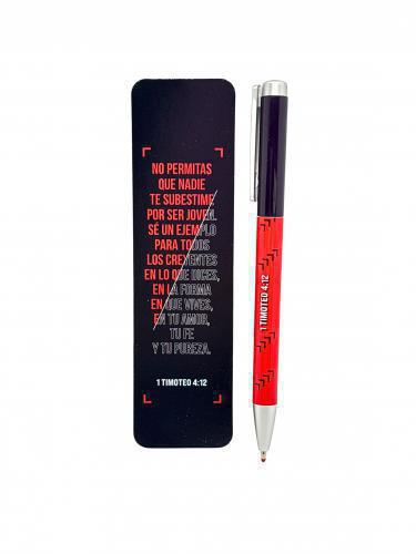 Bookmark & Pen Set; 1 Timothy 4:12