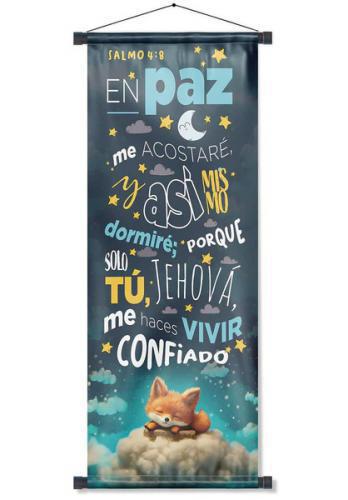 Pergamino Banner: Salmo 4:8 Nube