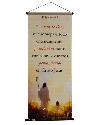 Pergamino Banner: Filipenses 4:7 La paz de Dios