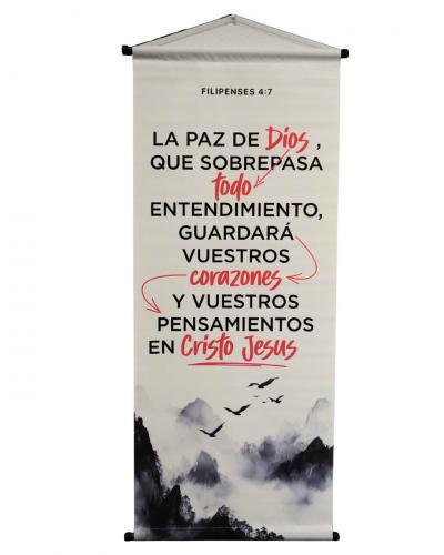 Pergamino Banner: Filipenses 4:7 B Gris Montana