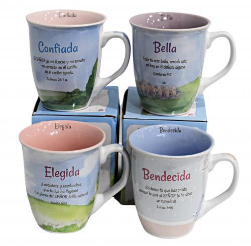 Taza de ceramica, Colección "Toda tu eres Preciosa" Precious Moments, 4 diseños