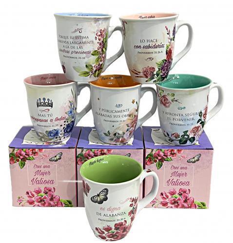 Taza de ceramica, Colección Mujeres Valiosas 6 diseños, 14 onzas