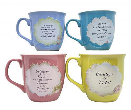 Taza de Ceramica "Isabella" 15oz, 4 Diseños