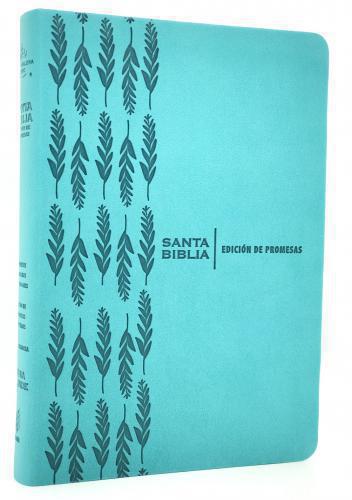 RVR1960 Promises Edition Bible, Large Print, Aqua Leathersoft, Thumb Index