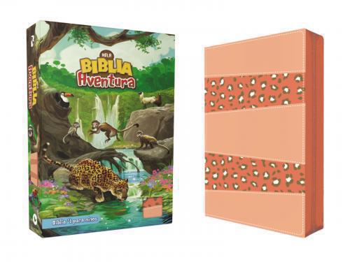 Biblia NBLA Aventura, Tamaño Manual, Imitación Piel, Color Coral, Con Cierre