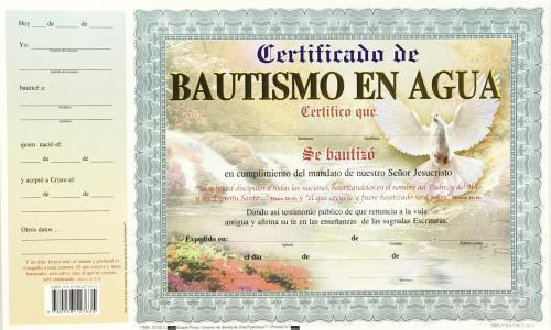 Water Baptism Certificate, 15 units