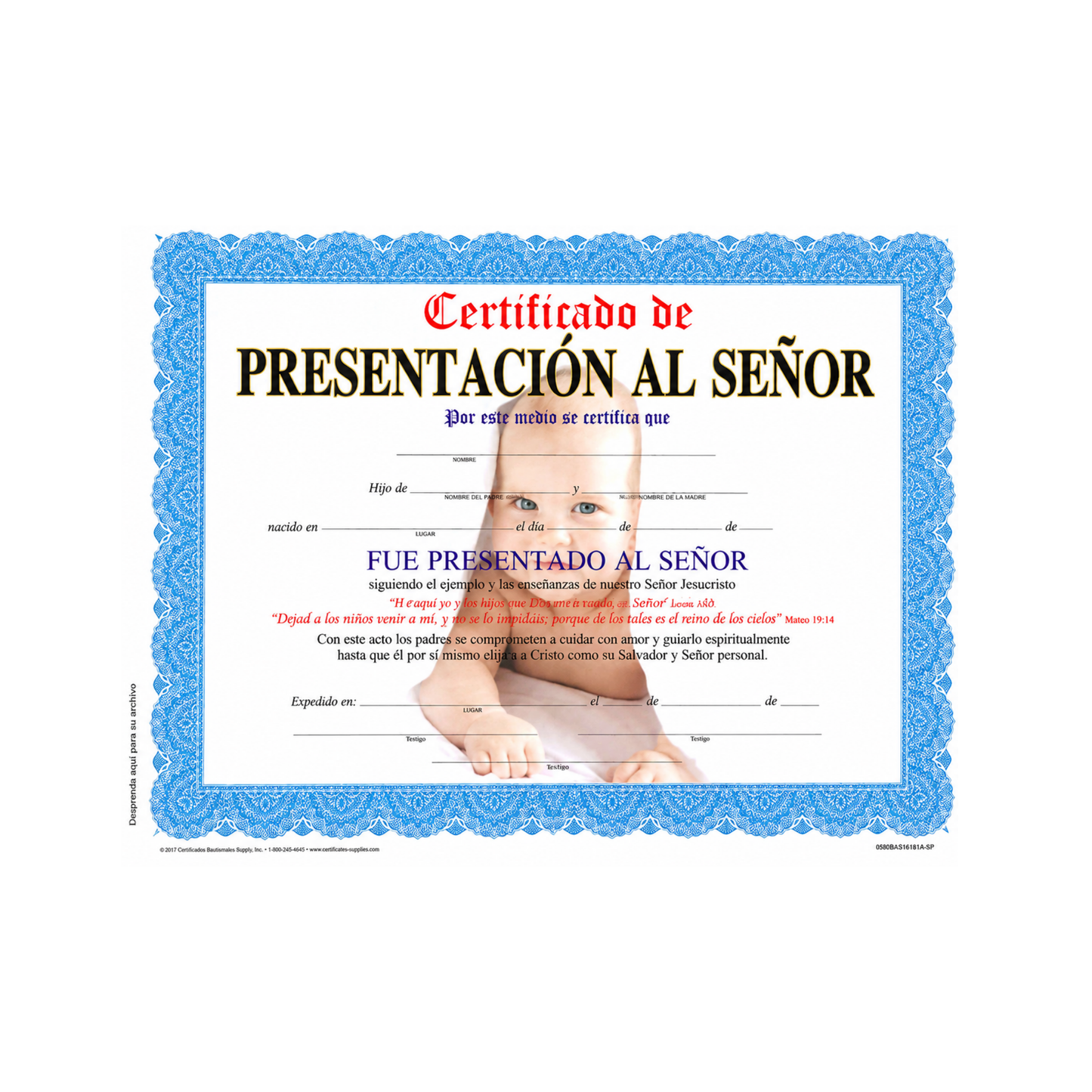 Child Presentation Certificate