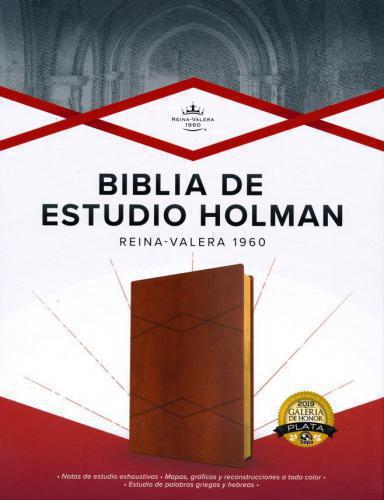 Reina Valera 1960 Biblia de estudio Holman, Café Símil Piel