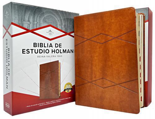 Reina Valera 1960 Biblia de Estudio Holman, Café Símil Piel con Indice