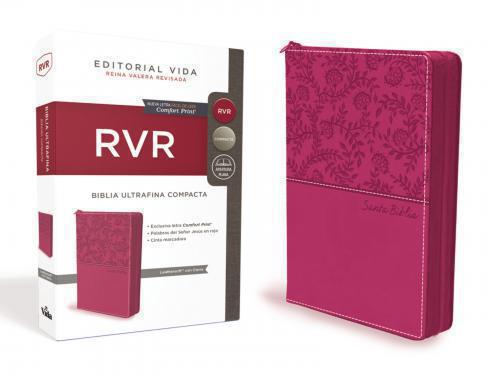 RVR77, Holy Bible, Ultrathin, Compact Size, Leathersoft, Zippered, Pink