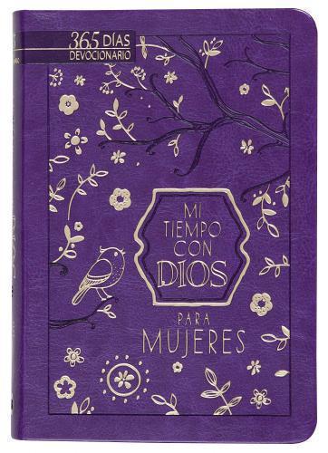 Mi Tiempo Con Dios Para Mujeres: 365 Días Devocionario, imitacion piel color lil