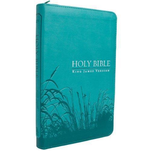 Bible KJV Imtation Leather Turquoise Index Zipper