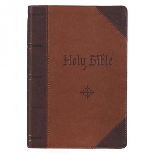 iblia (KJV) King James Version Tamaño Grande Imitación Piel Color Café Con Indíc