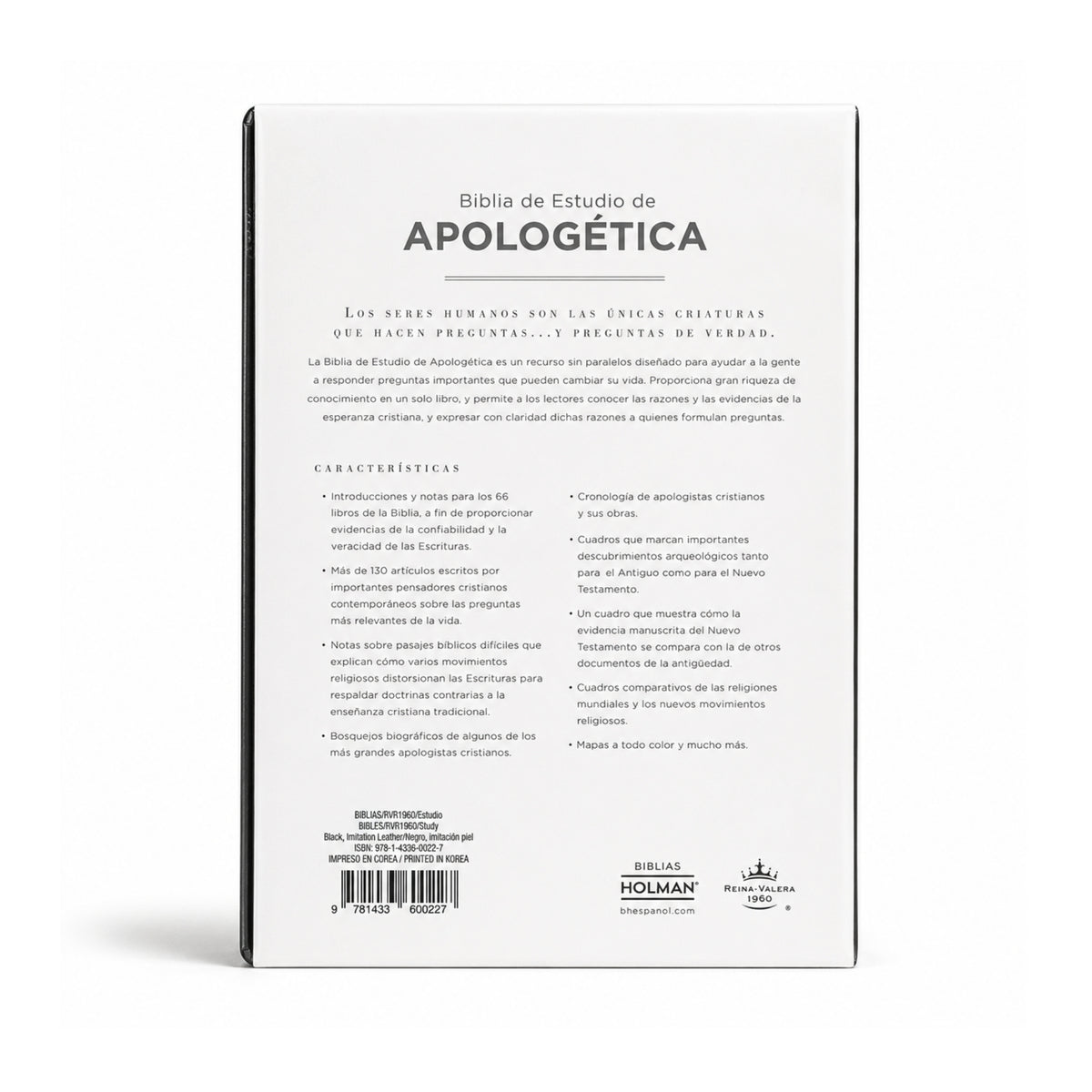 RVR60 Apologetics Study Bible Imitation Leather Black Large Print