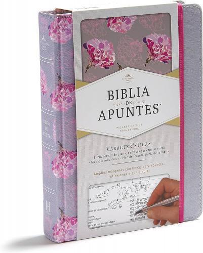 Biblia RVR60 , Biblia de Apuntes, Pasta Dura Impresa en Gris Floreada