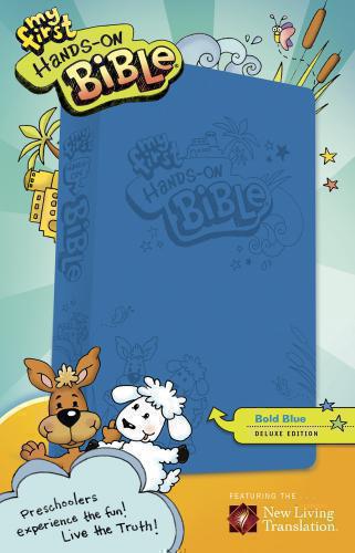 Biblia NLT (ingles) Sentipiel Color Azul, 85 historias ilustradas